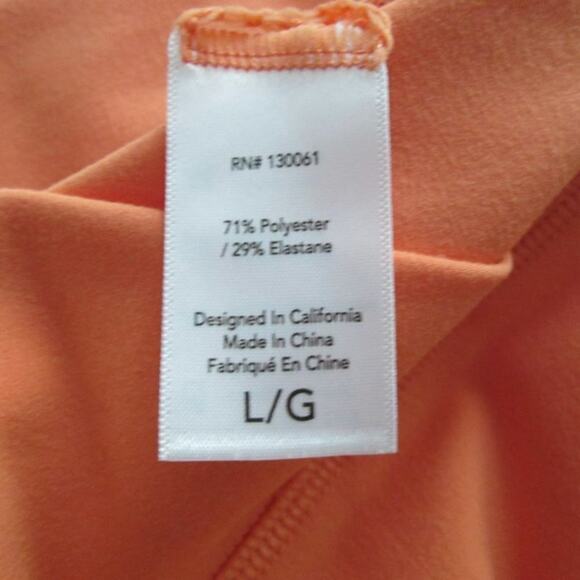 L SPACE Carter High Rise Bike Tangerine Shorts V-front Waistband size Large - Picture 7 of 13